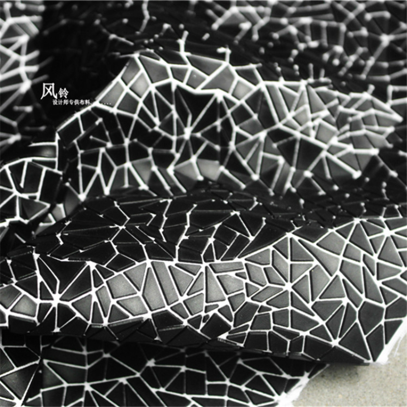 Sewing Textile Art - PU Fabric Black Irregular Shaped Patches