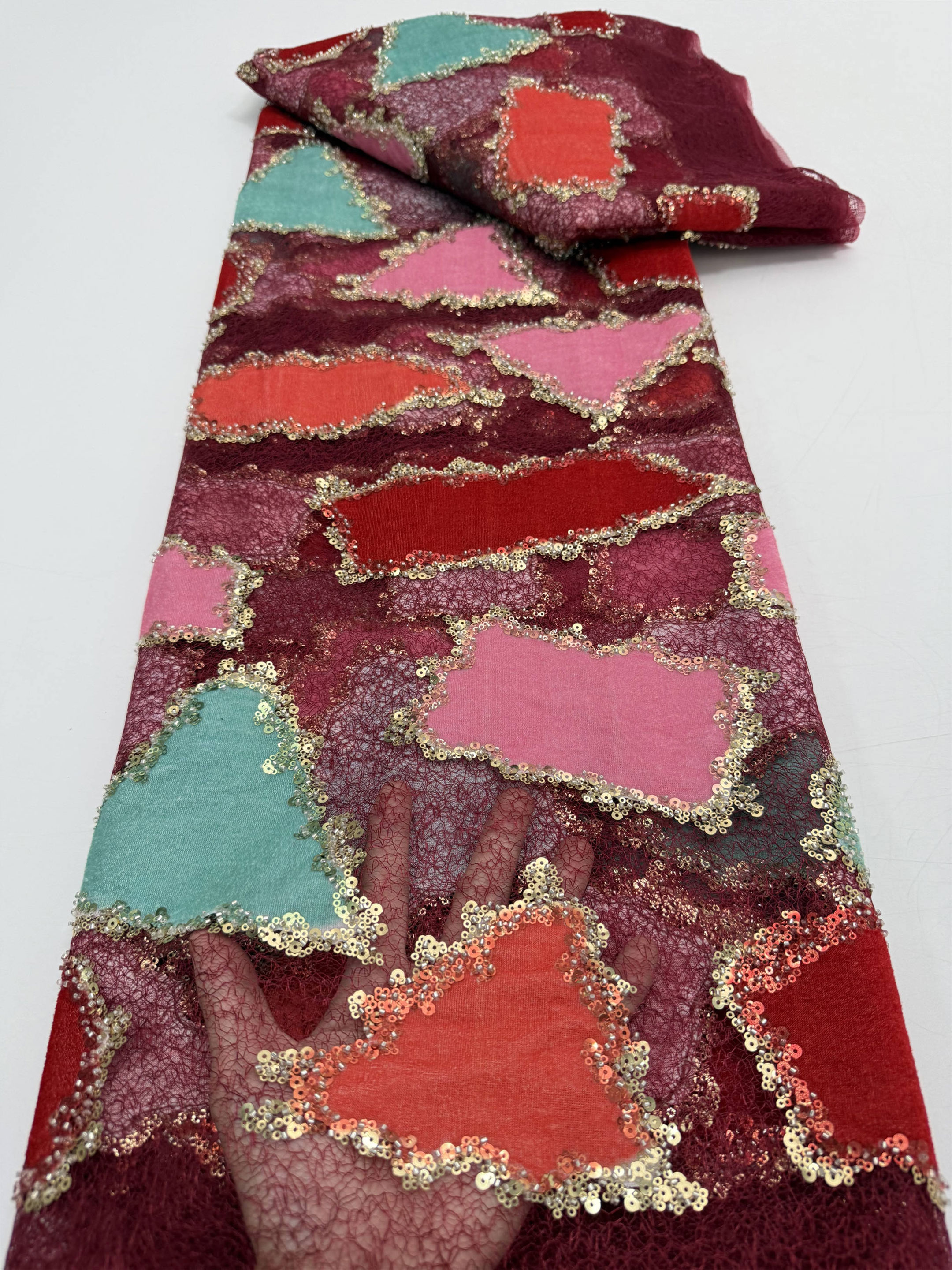 Sewing Velvet Fabric - African Velvet Lace Fabric with Sequins