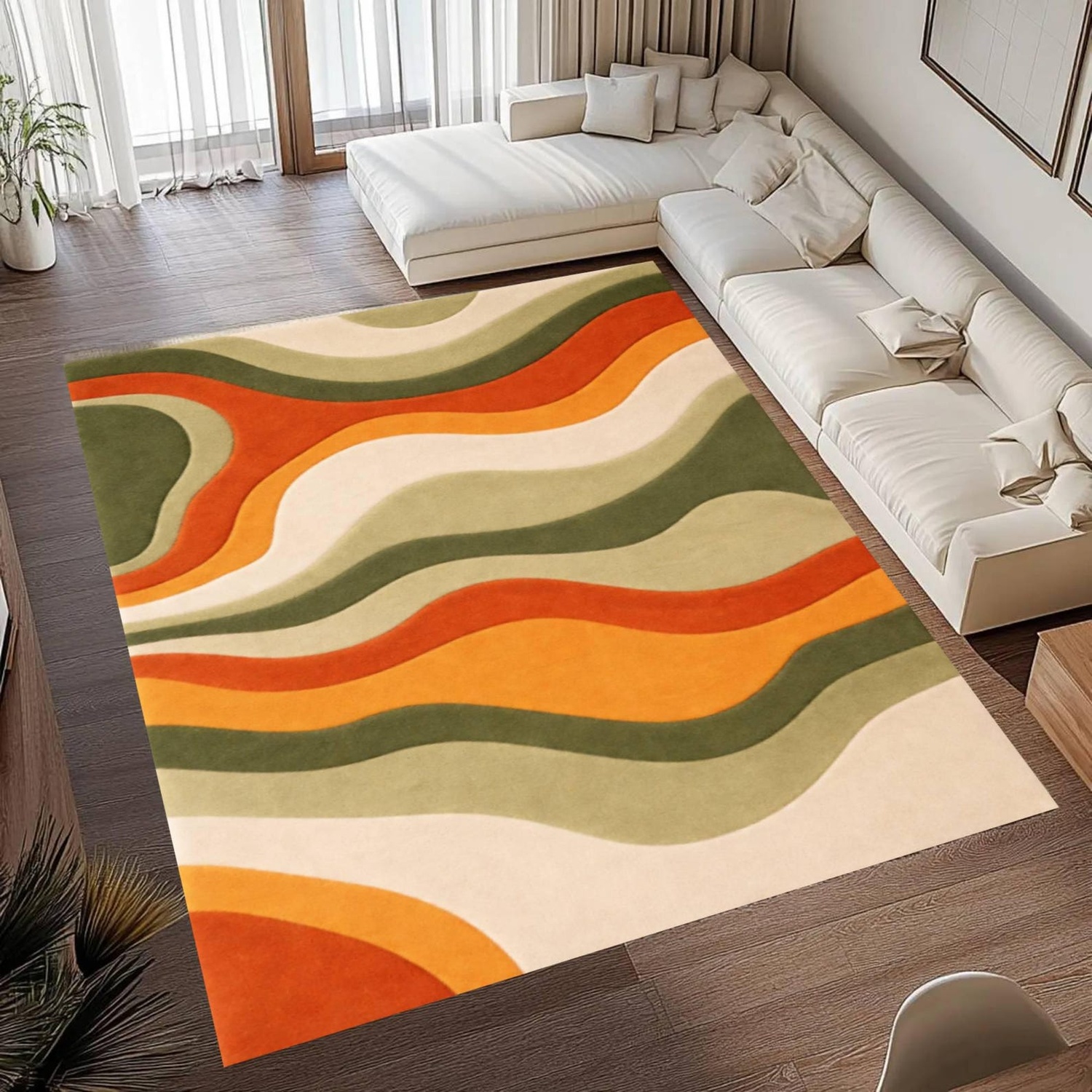 Century Textile & Sewing Supply Avenue C North Saskatoon Sk - Vintage Wave Pattern Rug: Mid-Century Modern