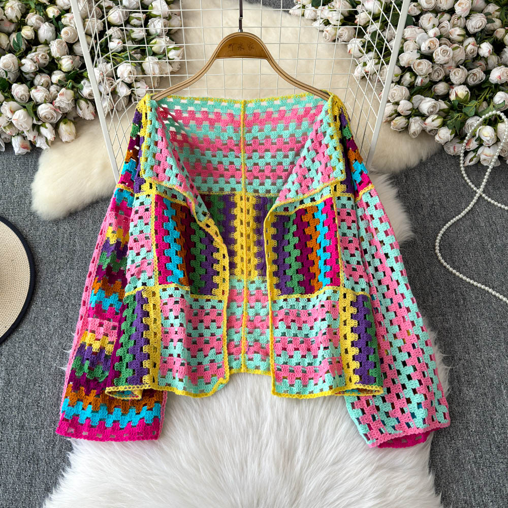 Sewing Jackets - Women's Crochet Cardigan Open Front Openwork