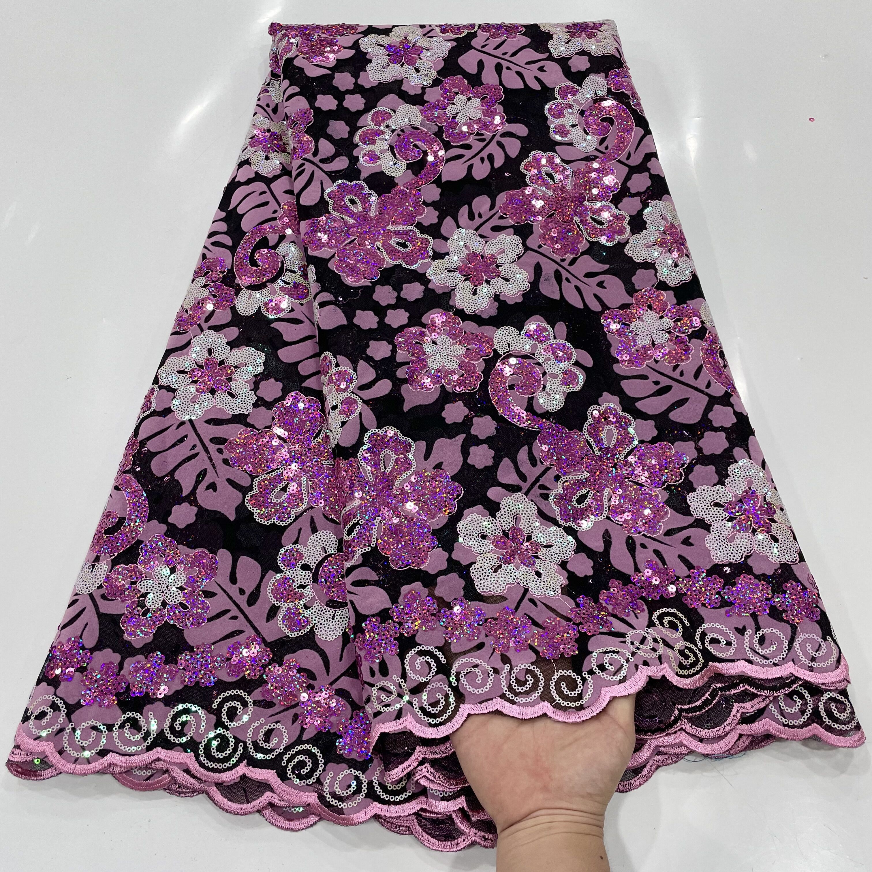African Flocking Velvet Lace F - Sewing Velvet Fabric review and price