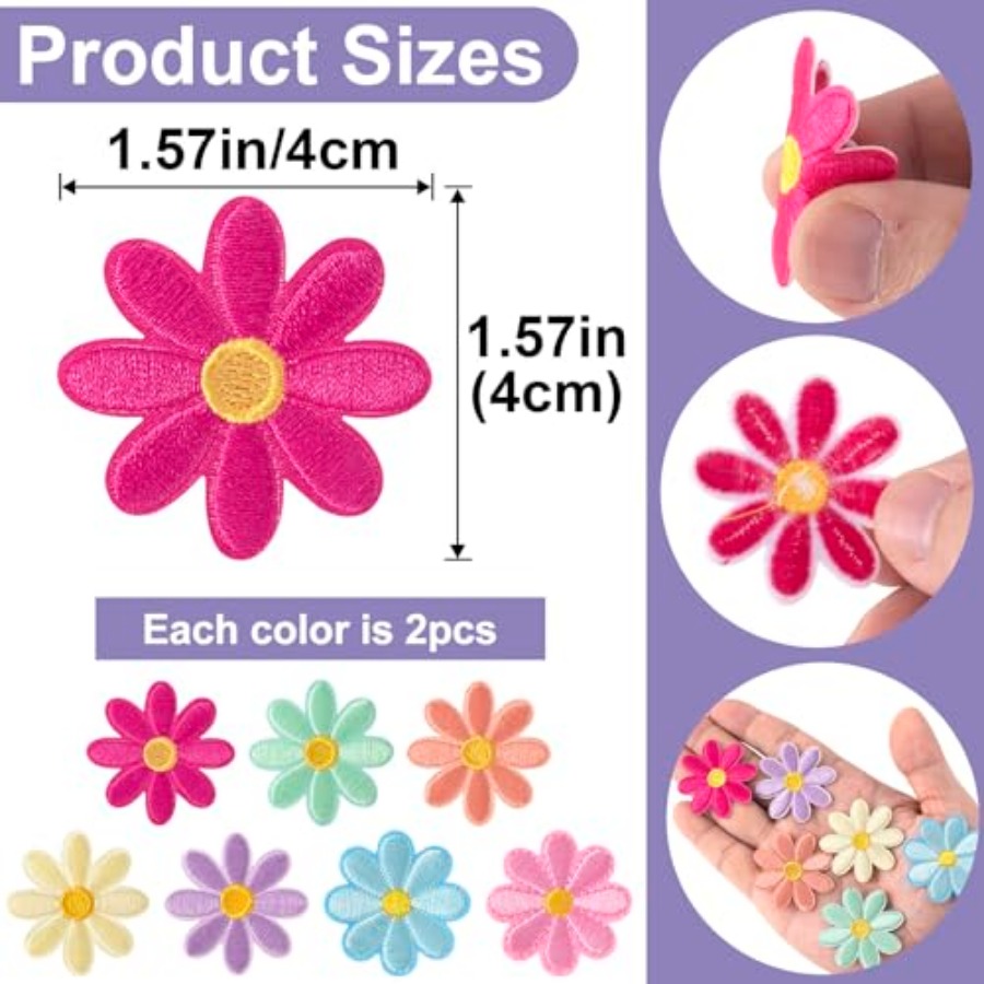 14 Pcs Flower Iron on Patches, - Sewing Jackets review and price