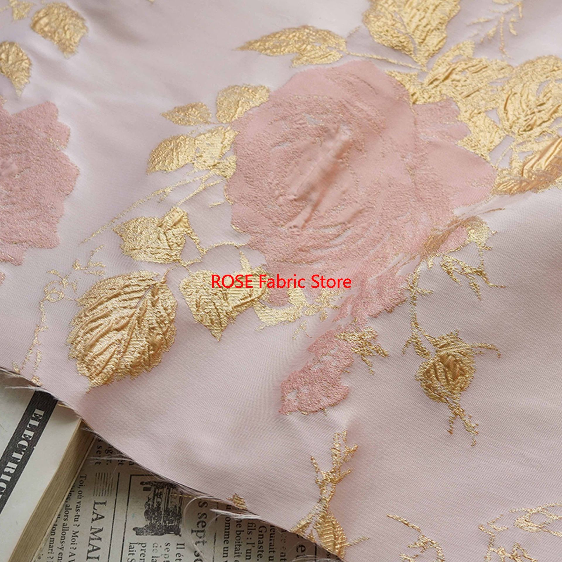 1 meter 3D Relief Gold Silk Fl - Sewing Jackets review and price