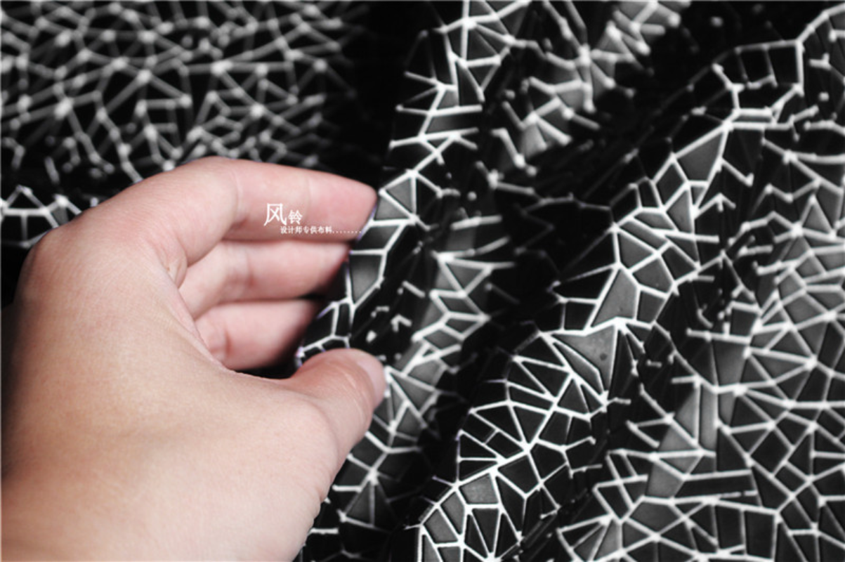 PU Fabric Black Irregular Shap - Sewing Textile Art review and price