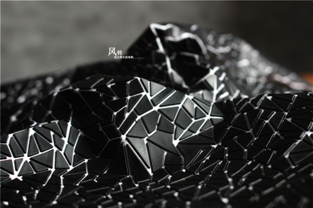 PU Fabric Black Irregular Shap - Sewing Textile Art review and price