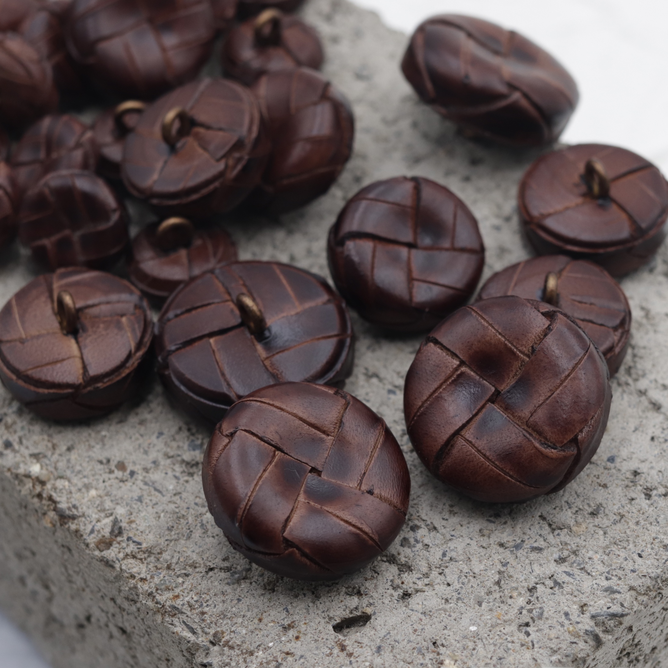 High-End Leather Woven Brown H - Sewing Jackets review and price