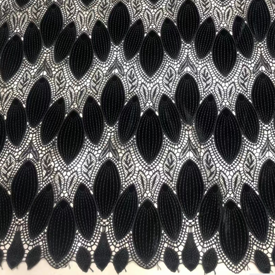 Black Velvet  laser embroidery - Sewing Velvet Fabric review and price