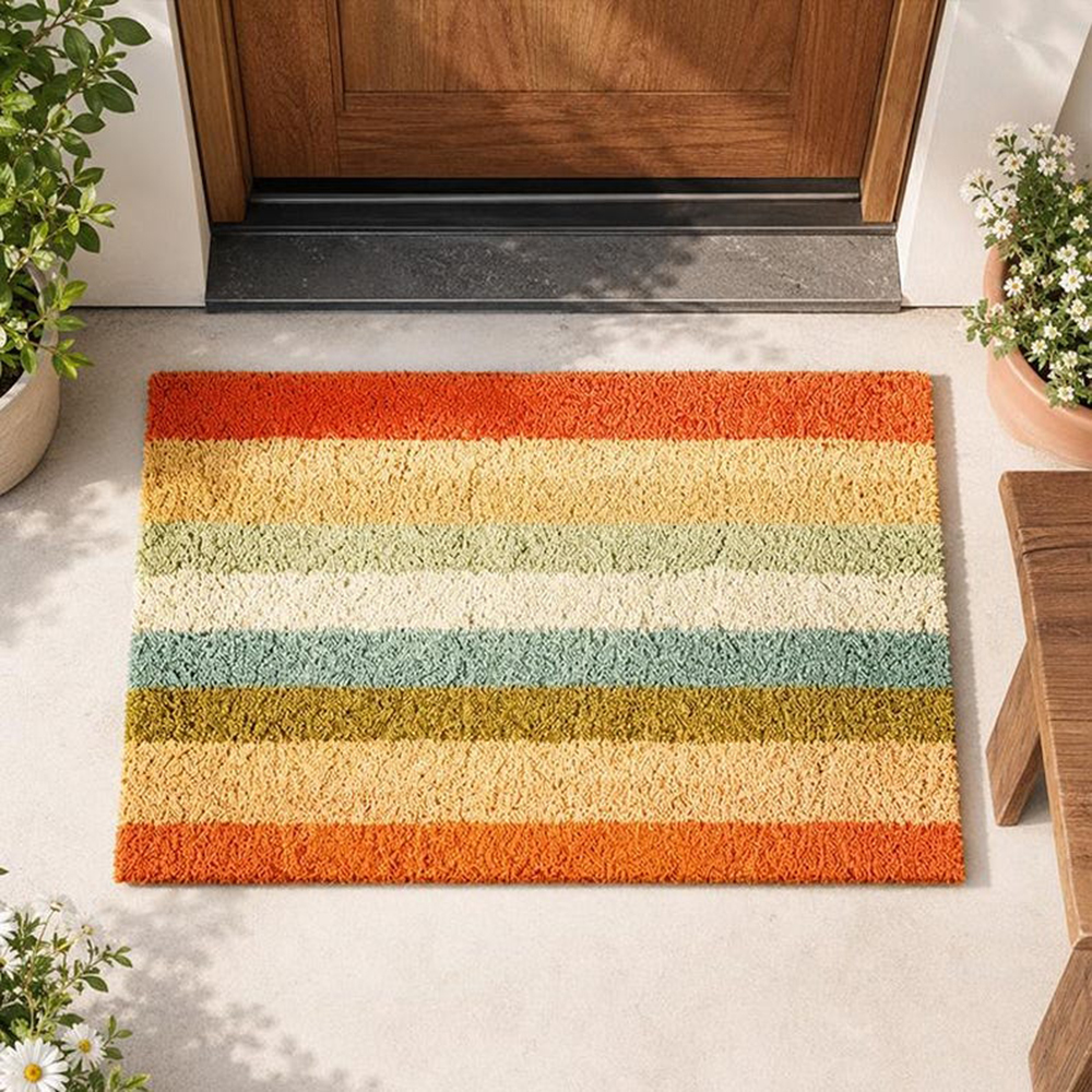 Retro Colorful Stripe Doormat  - Century Textile & Sewing Supply Avenue C North Saskatoon Sk review and price
