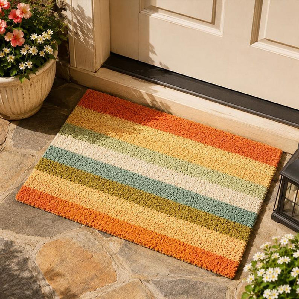 Retro Colorful Stripe Doormat  - Century Textile & Sewing Supply Avenue C North Saskatoon Sk review and price