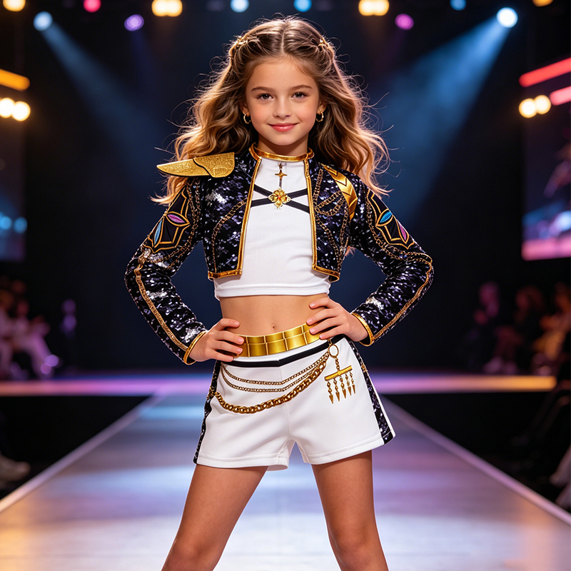 Kids Black Gold Sequined Jacke - Sewing Jackets review and price