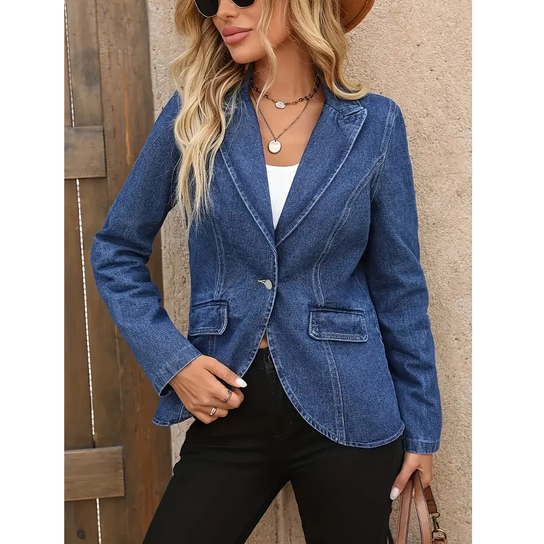 Women's Denim Blazer Jacket Pl - Sewing Jackets review and price