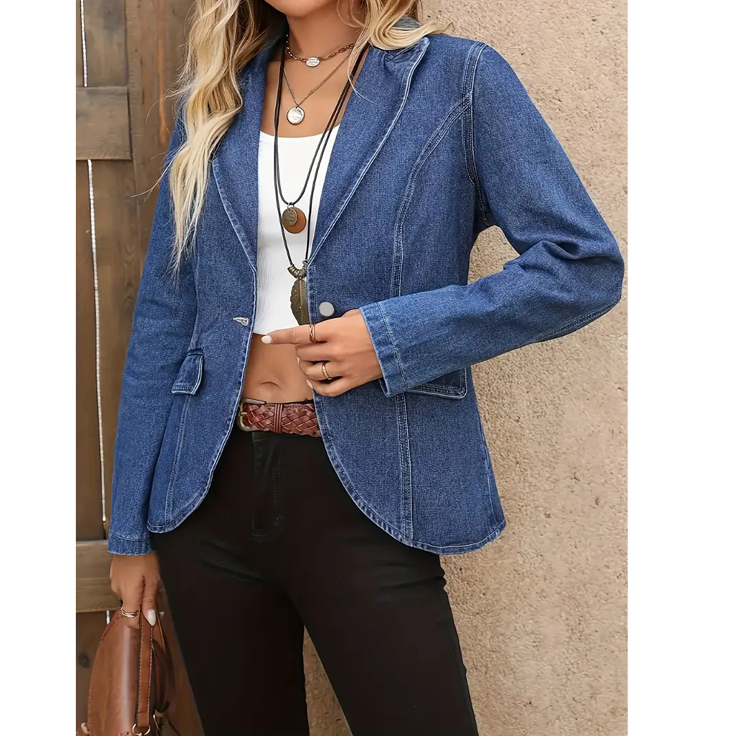 Women's Denim Blazer Jacket Pl - Sewing Jackets review and price