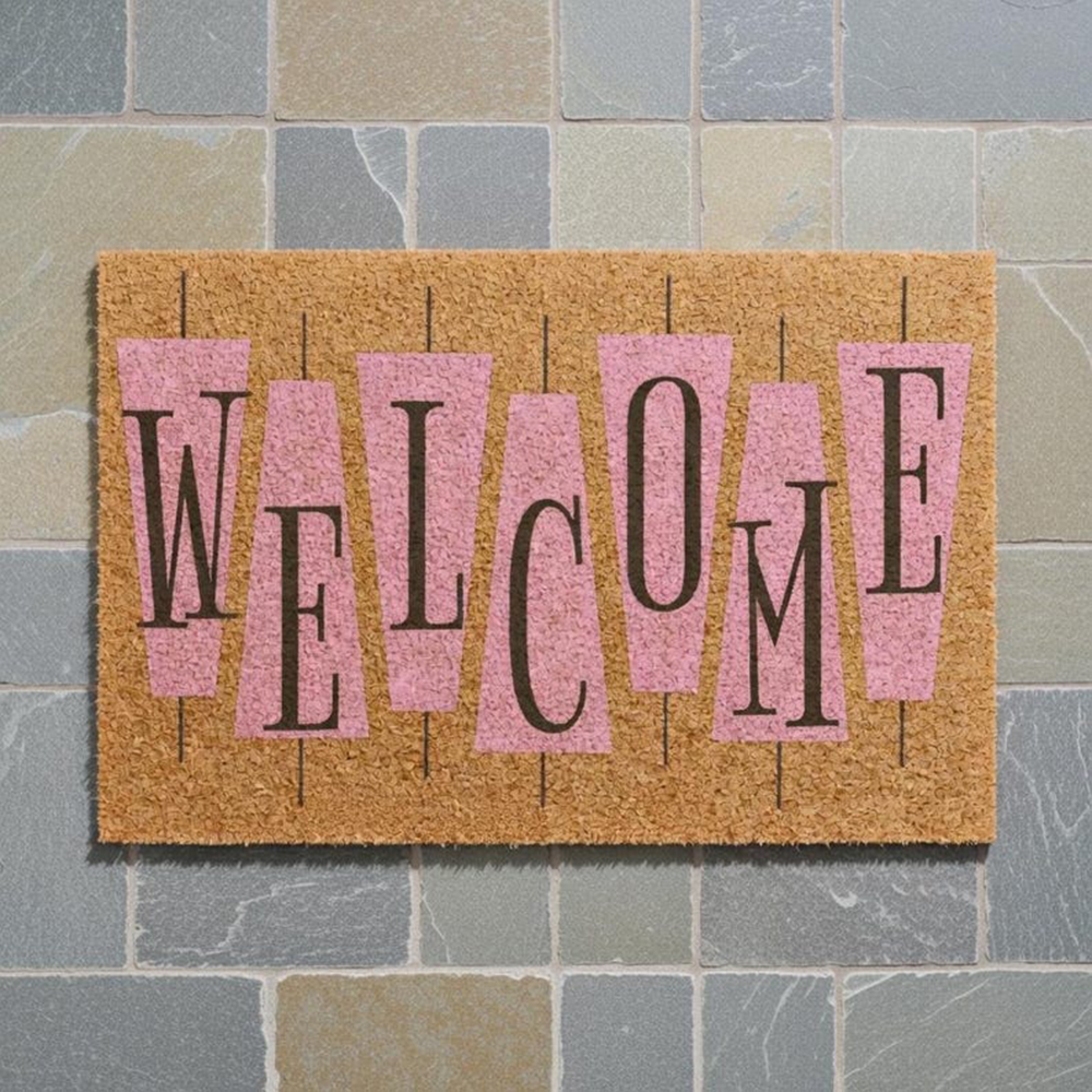Retro Pink Cute Doormat Welcom - Century Textile & Sewing Supply Avenue C North Saskatoon Sk review and price