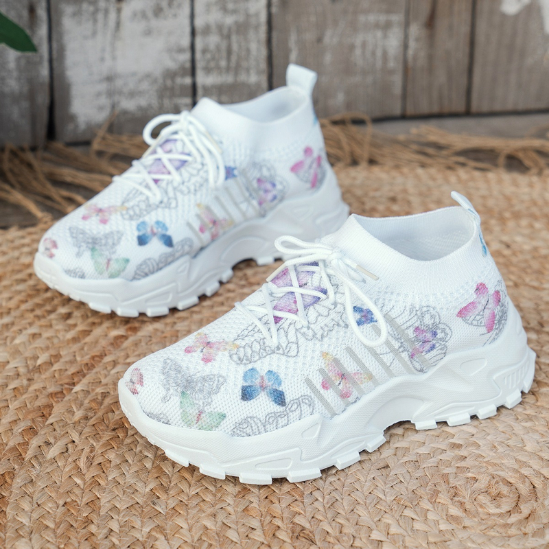 Women Butterfly Print Mesh Sne - Sewing Cloth review and price
