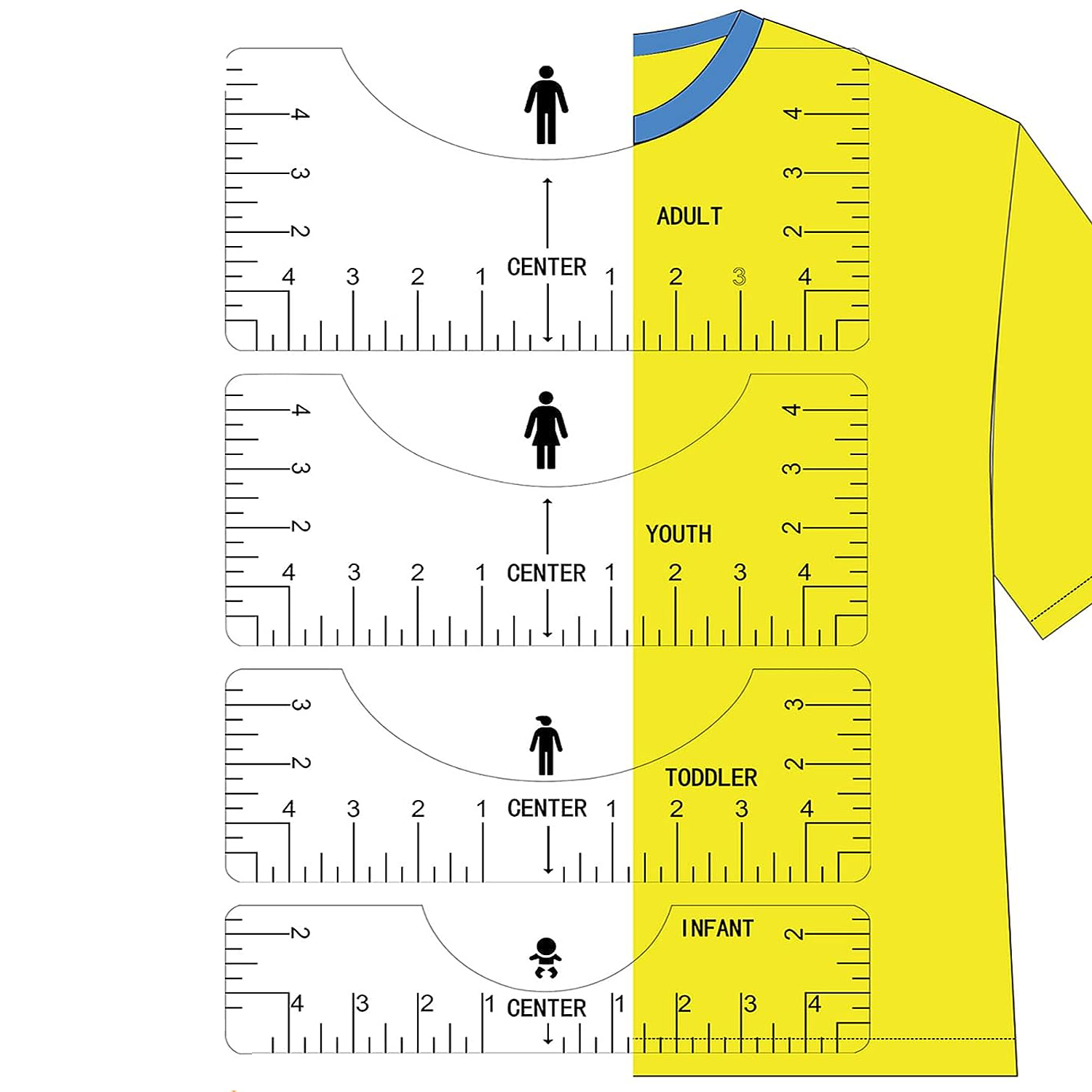 Transparent 4Pcs T-Shirt Ruler - Button Hole Cutter review and price