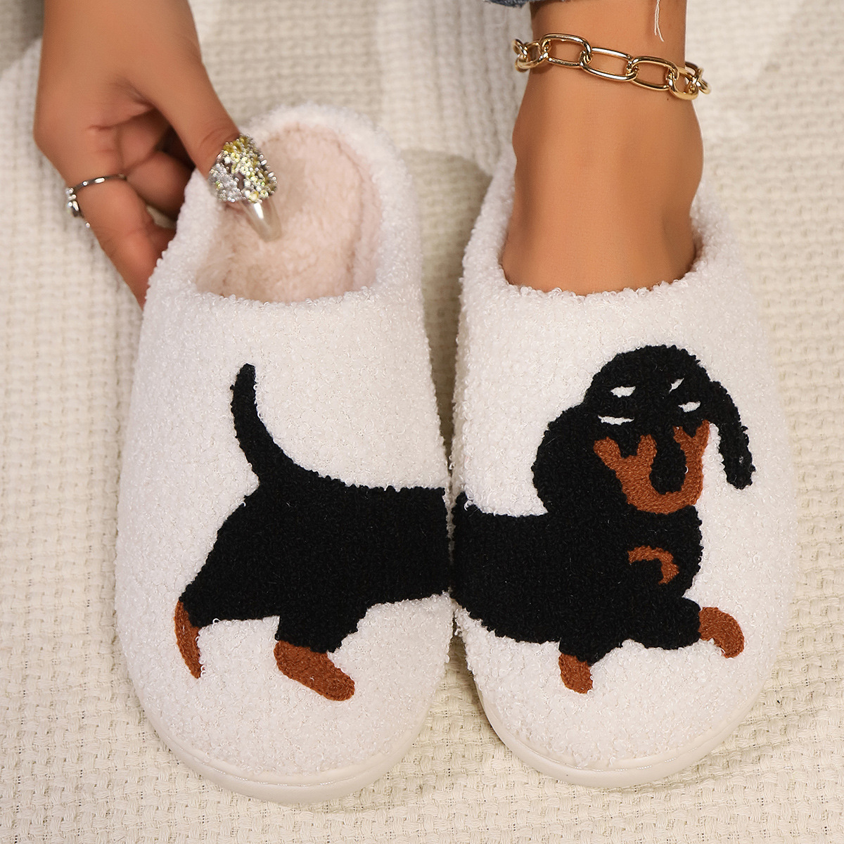 Winter Plush Cute Dachshund Em - Sewing Cloth review and price