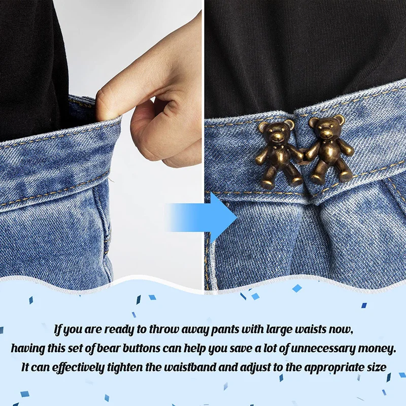 1Pair Cute Bear Jeans Button P - Button Hole Cutter review and price