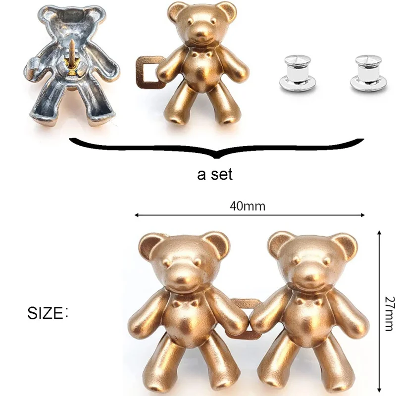 1Pair Cute Bear Jeans Button P - Button Hole Cutter review and price